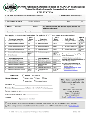IAPMO Certification Application
