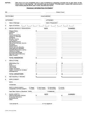 Financial Information Statement