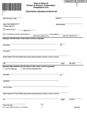 California Vocational Rehabilitation Plan