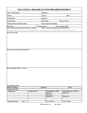 Vocational Rehabilitation Progress Report