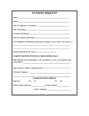 Funding Request for Conference or Workshop