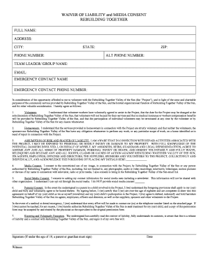 Rebuilding Together Valley of the Sun Waiver and Media Consent