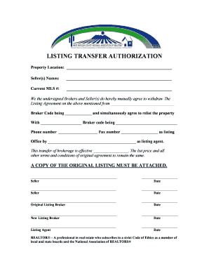 Listing Transfer Authorization