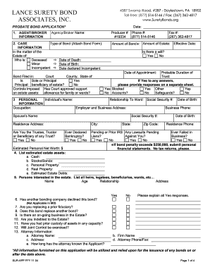 Probate Bond Application