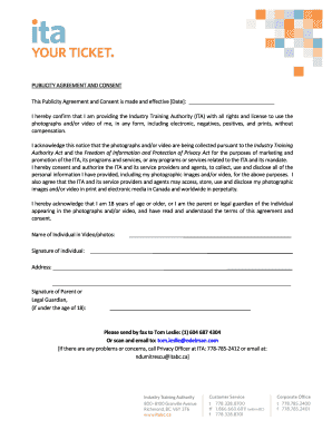 Publicity Agreement and Consent