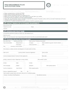 PPS Endowment Plan Application Form