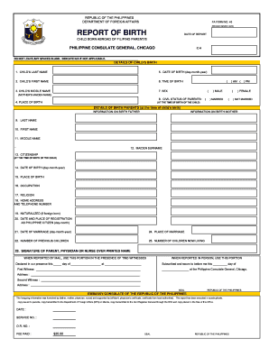 Philippine Report of Birth Abroad
