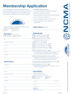 NCMA Membership Application Form