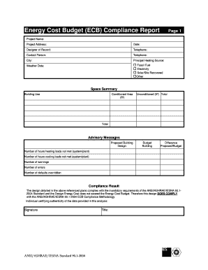 Energy Cost Budget Compliance Report