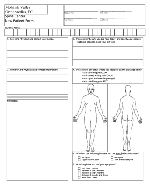 New Patient Form - Spine Center