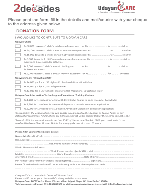 Udayan Care Donation Form