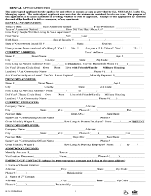 Rental Application Form