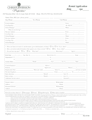 Rental Application and Agreement