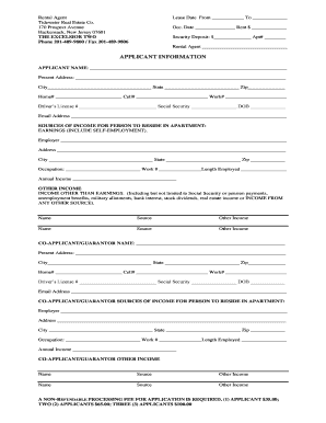 Residential Lease Application Form