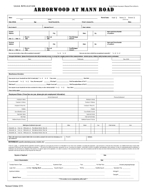Residential Lease Application Form