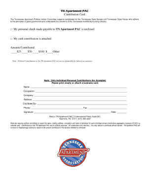 TN Apartment PAC Contribution Card
