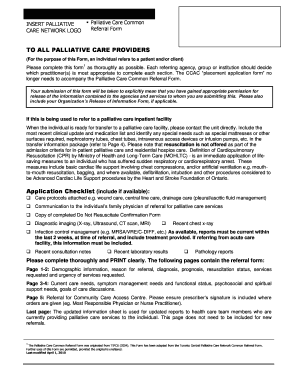 Palliative Care Common Referral Form