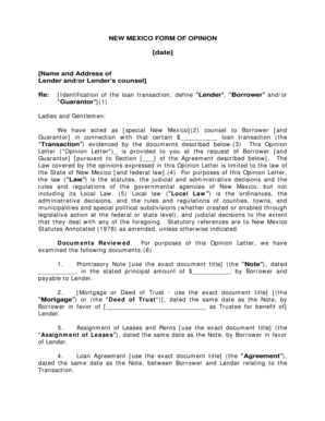 NEW MEXICO FORM OF OPINION - State Bar of New Mexico - nmbar