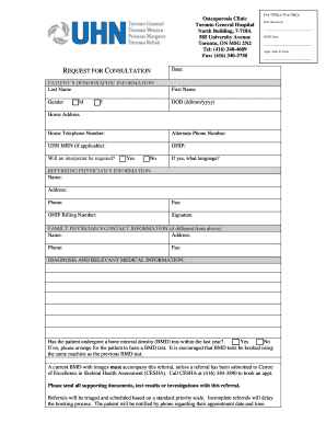Osteoporosis Clinic Consultation Request Form