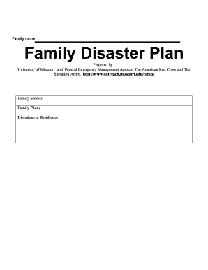 Family Disaster Plan Template