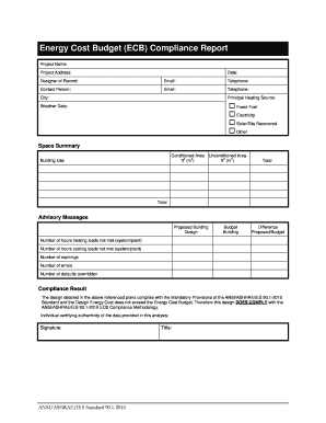 Energy Cost Budget Compliance Report