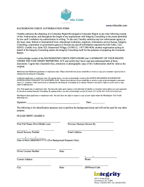 Background Check Authorization Form