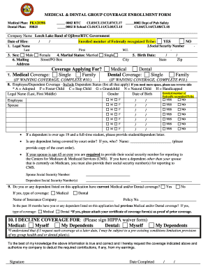 Medical & Dental Group Coverage Enrollment Form
