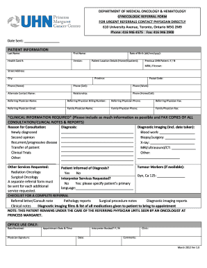 Gynecologic Referral Form