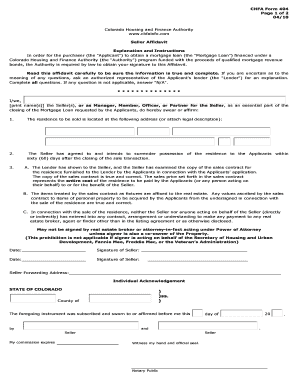 Colorado Seller Affidavit Form 404