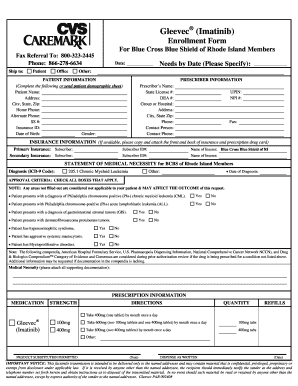 Gleevec Enrollment Form