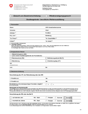 Gesuch um Dienstverschiebung