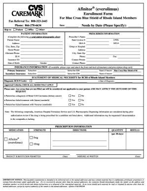 Afinitor Enrollment Form