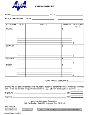 Expense Report Form