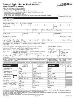 Employer Application for Small Business Health Insurance