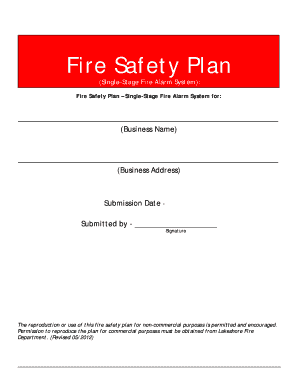 Fire Safety Plan for Single-Stage Fire Alarm System
