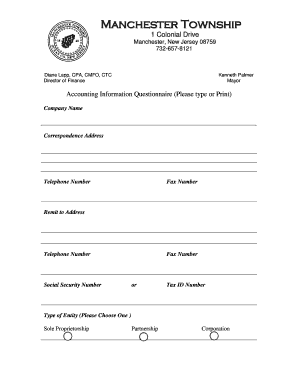 Accounting Information Questionnaire