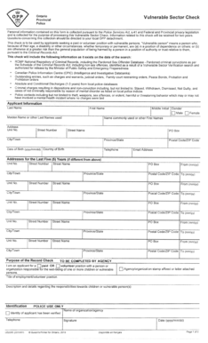 Ontario Vulnerable Sector Check Form