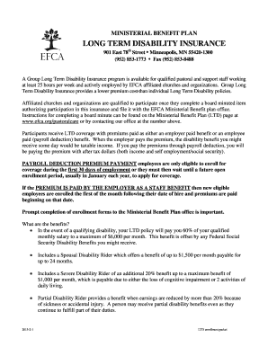 EFCA Group Long Term Disability Insurance Enrollment Form
