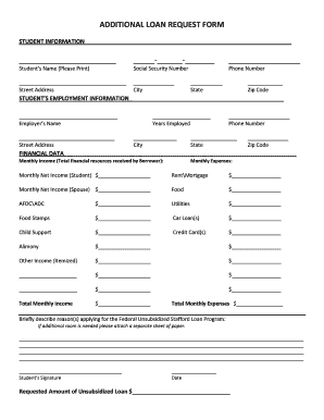 Additional Loan Request Form