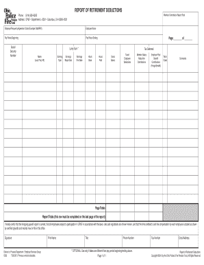 Report of Retirement Deductions