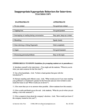Interview Behavior Guide for Students
