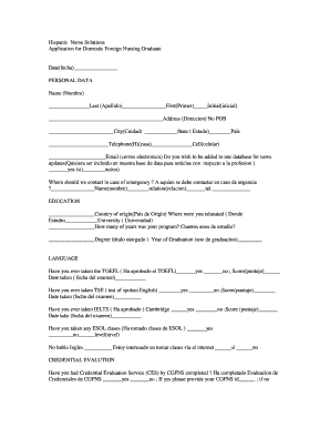 Application for Domestic Foreign Nursing Graduate