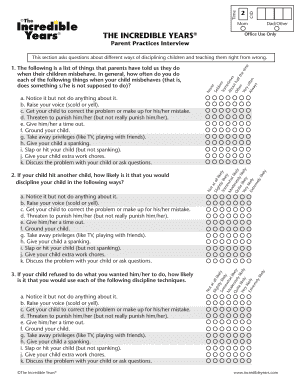 Parent Practices Interview Form