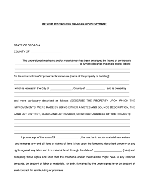 Interim Waiver and Release Upon Payment