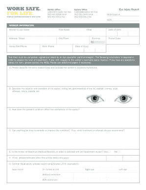 Eye Injury Report Form