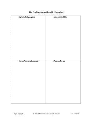 Big on Biography Graphic Organizer