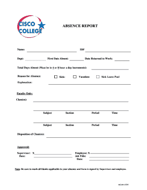 Absence Report Form