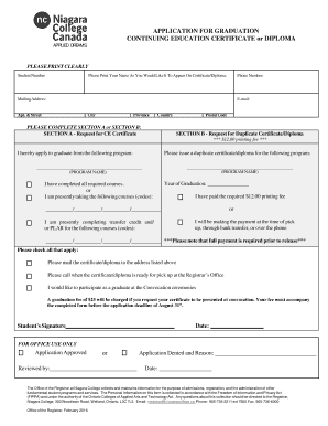 Application for Graduation Certificate