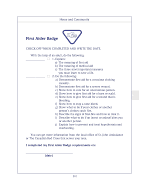 First Aider Badge Requirements