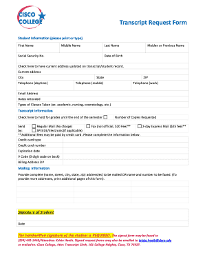 Transcript Request Form